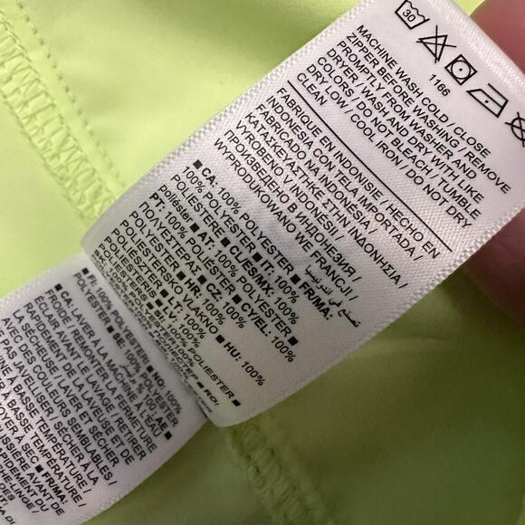 Athleta Jacket Womens XL Green Neon Bright Hooded Full Zip Windbreaker Running - Picture 12 of 16